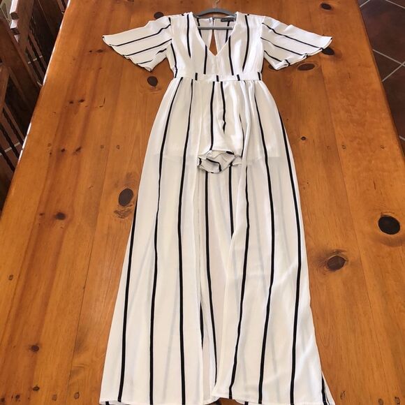 Crystal Doll Stripped Skirt Romper - Picture 5 of 13